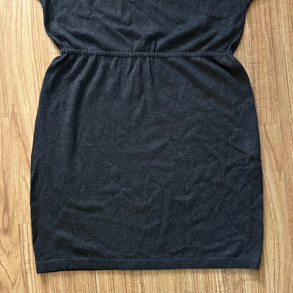 Evan-Picone Dark Gray Sweater Dress Dolman Loose Fit Drawstring Waist L Large - Picture 5 of 7